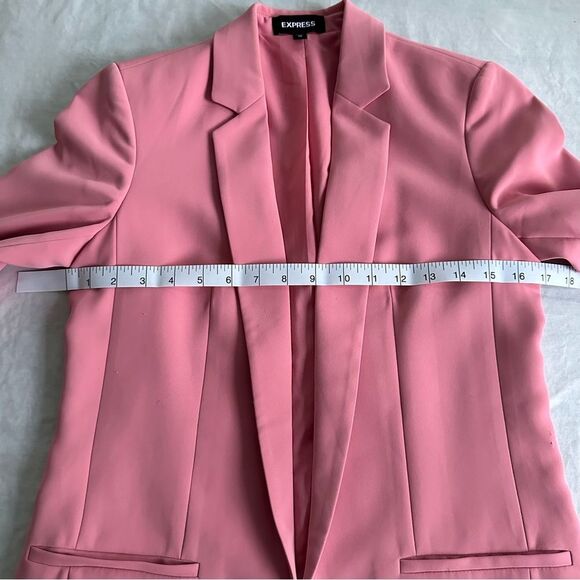 Pink Express Rose Open Front Blazer Suit Coat Business Office Size XS *READ* - Picture 6 of 8